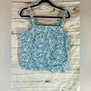 Mountain lake vintage floral top
